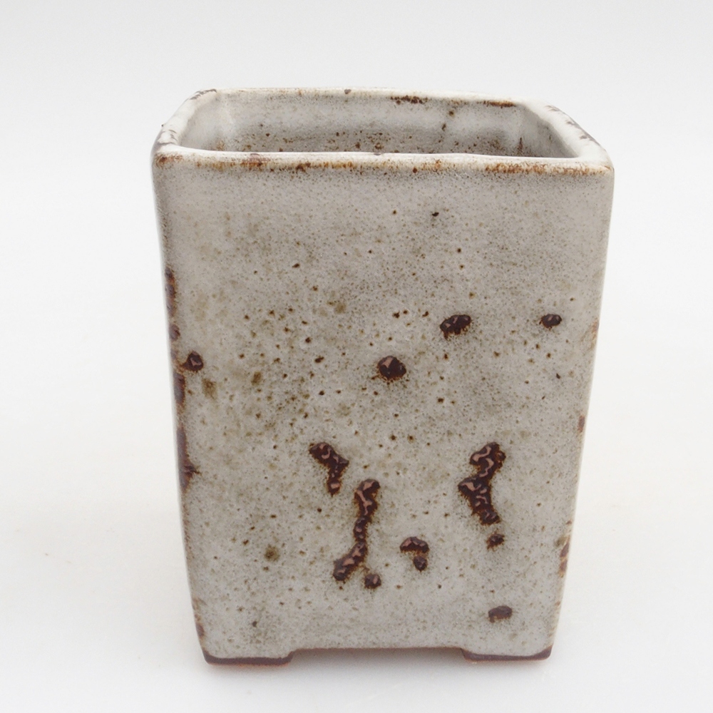 Ceramic bonsai bowl 7,5 x 7,5 x 9,5 cm, color white