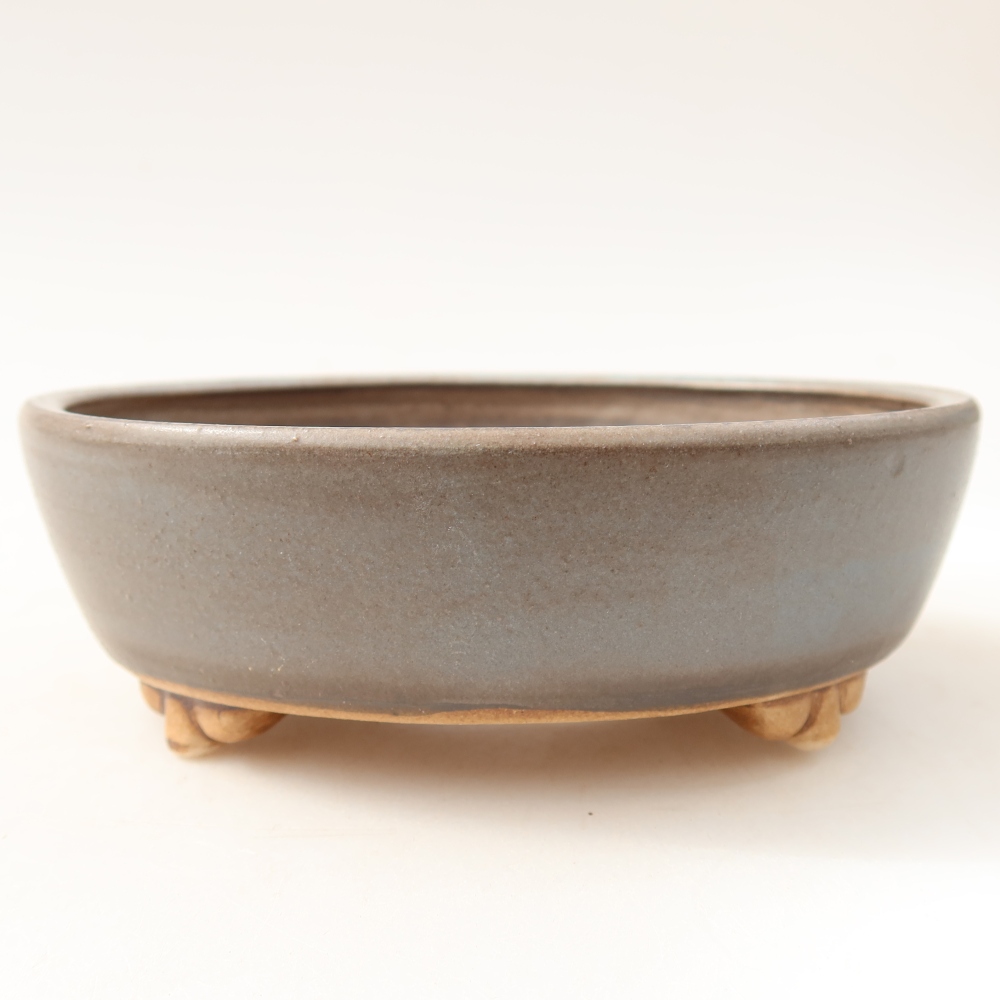 Ceramic bonsai pot, 12 x 10.5 x 4 cm, blue