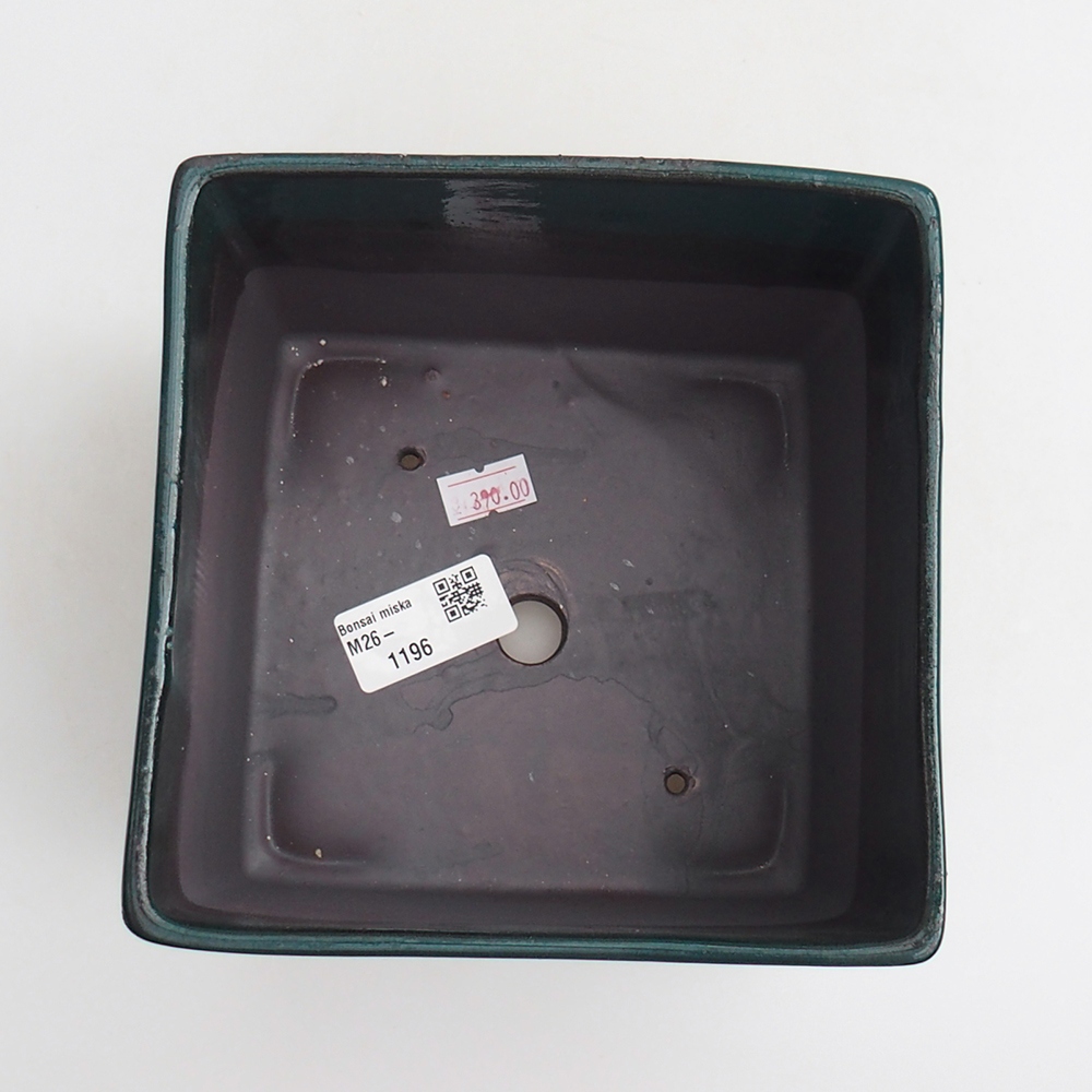 Ceramic bonsai bowl 15 x 15 x 10,5 cm, green