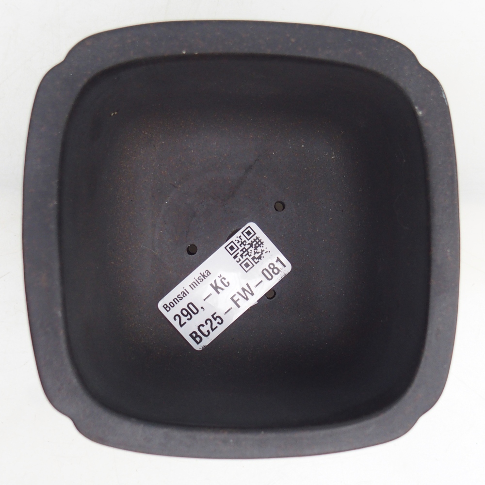 Ceramic bonsai bowl 10 x 10 x 8 cm, brownish ochre