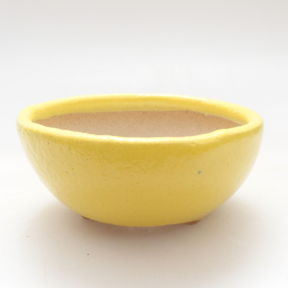 Ceramic bonsai bowl 6 x 6 x 2,5 cm, yellow