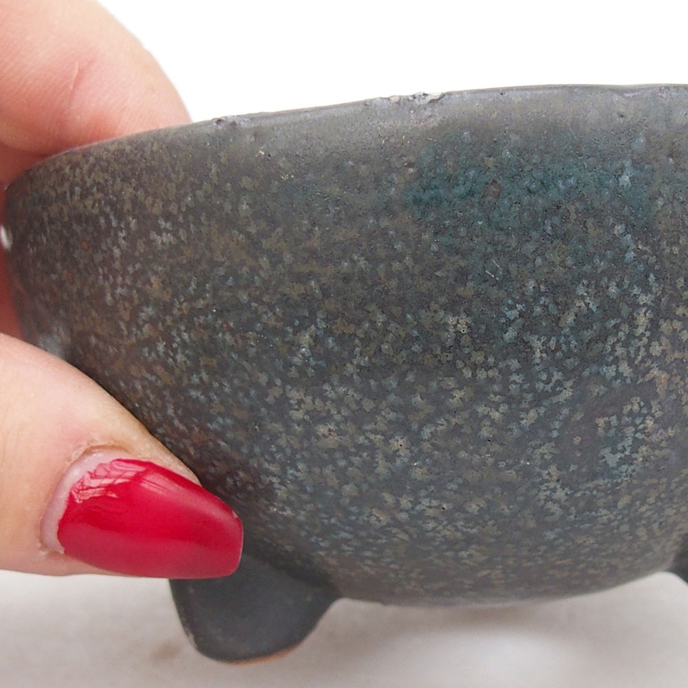 Ceramic bonsai bowl 9,5 x 9,5 x 5 cm, grey