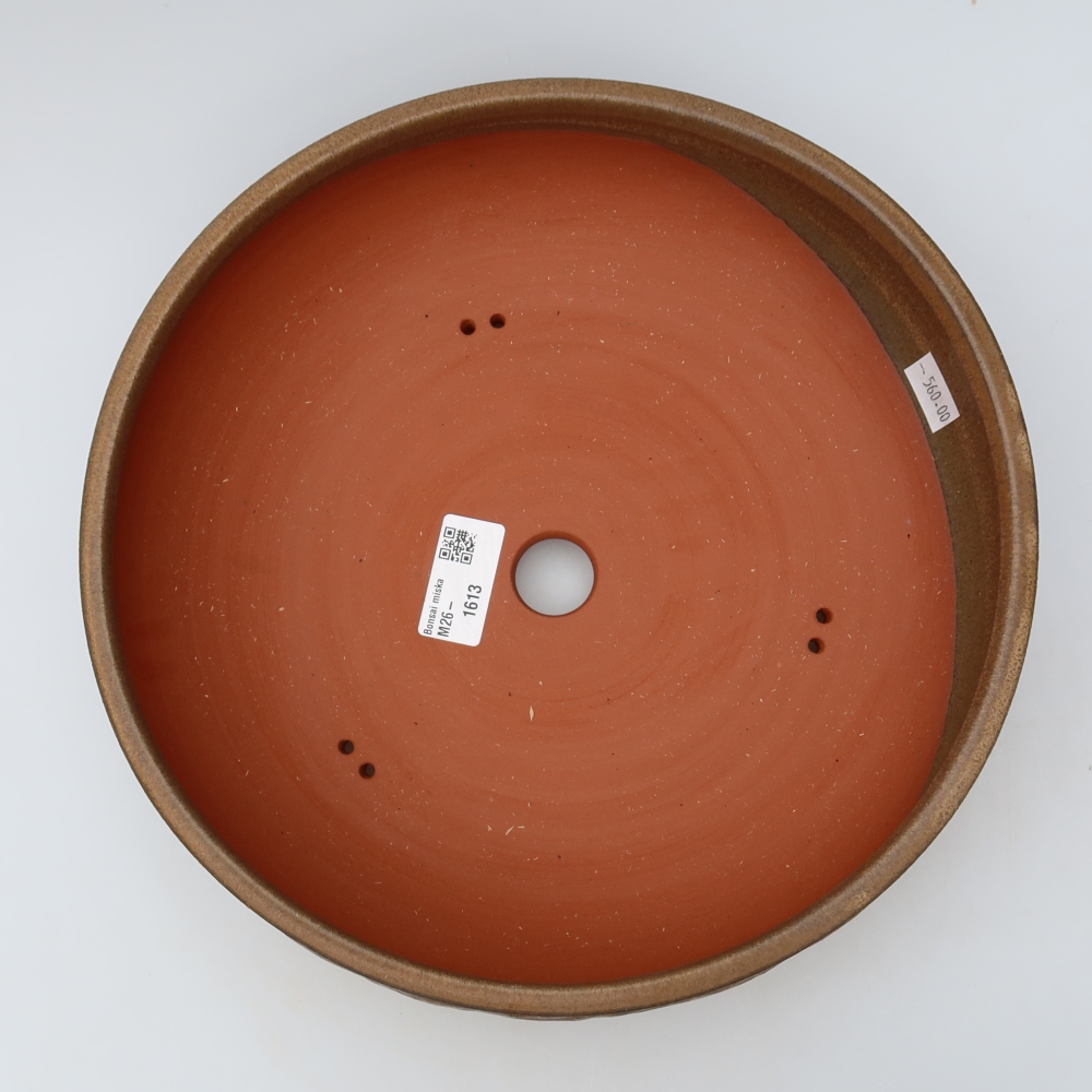 Ceramic bonsai pot, 27 x 27 x 7.5 cm, brown