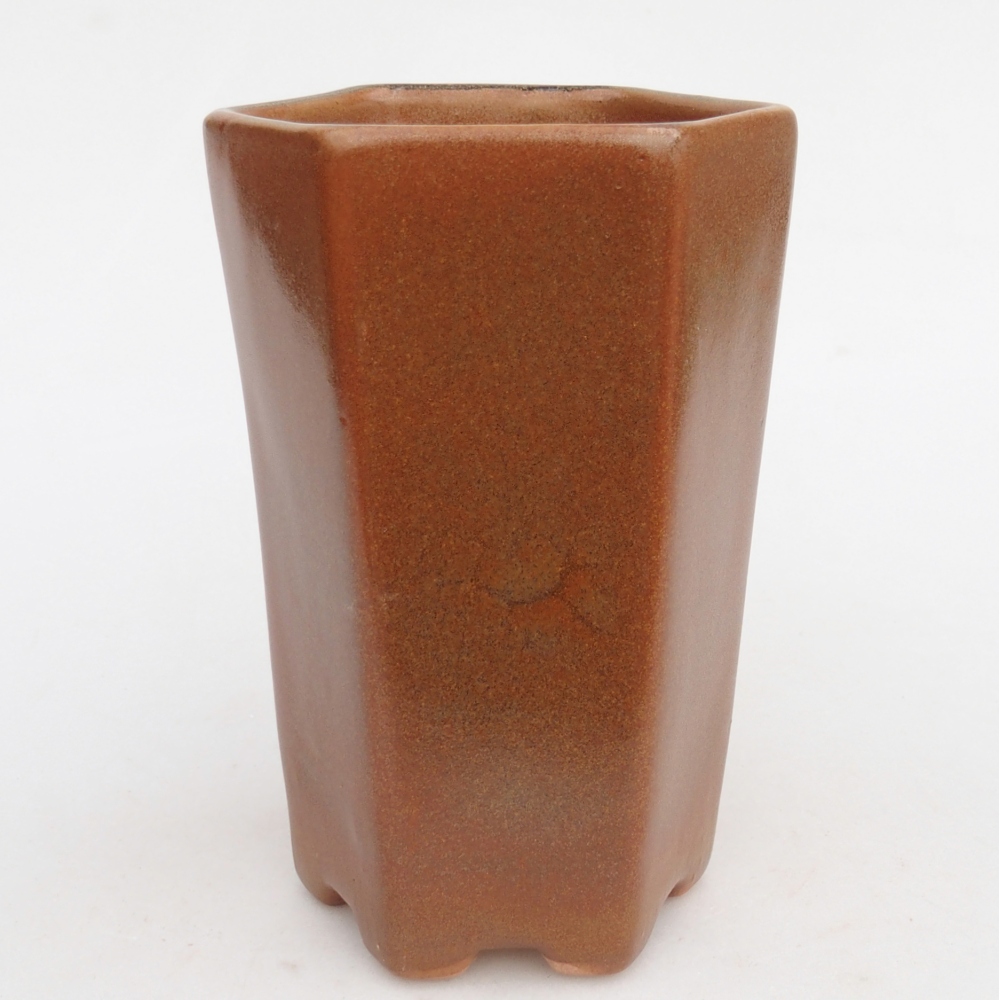 Ceramic bonsai bowl 10 x 8,5 x 14,5 cm, brown