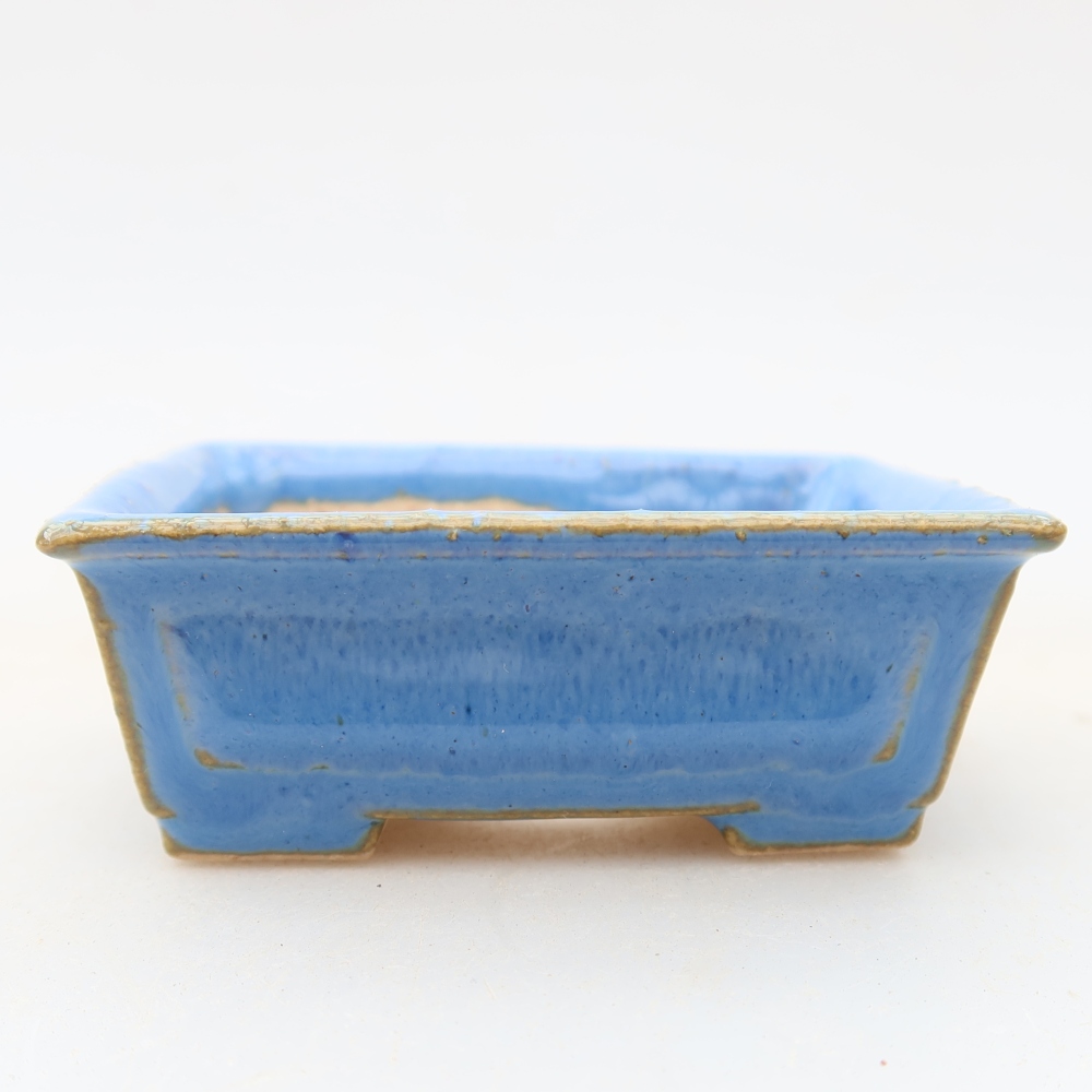 Ceramic bonsai pot, 6.5 x 6.5 x 2.5 cm, blue