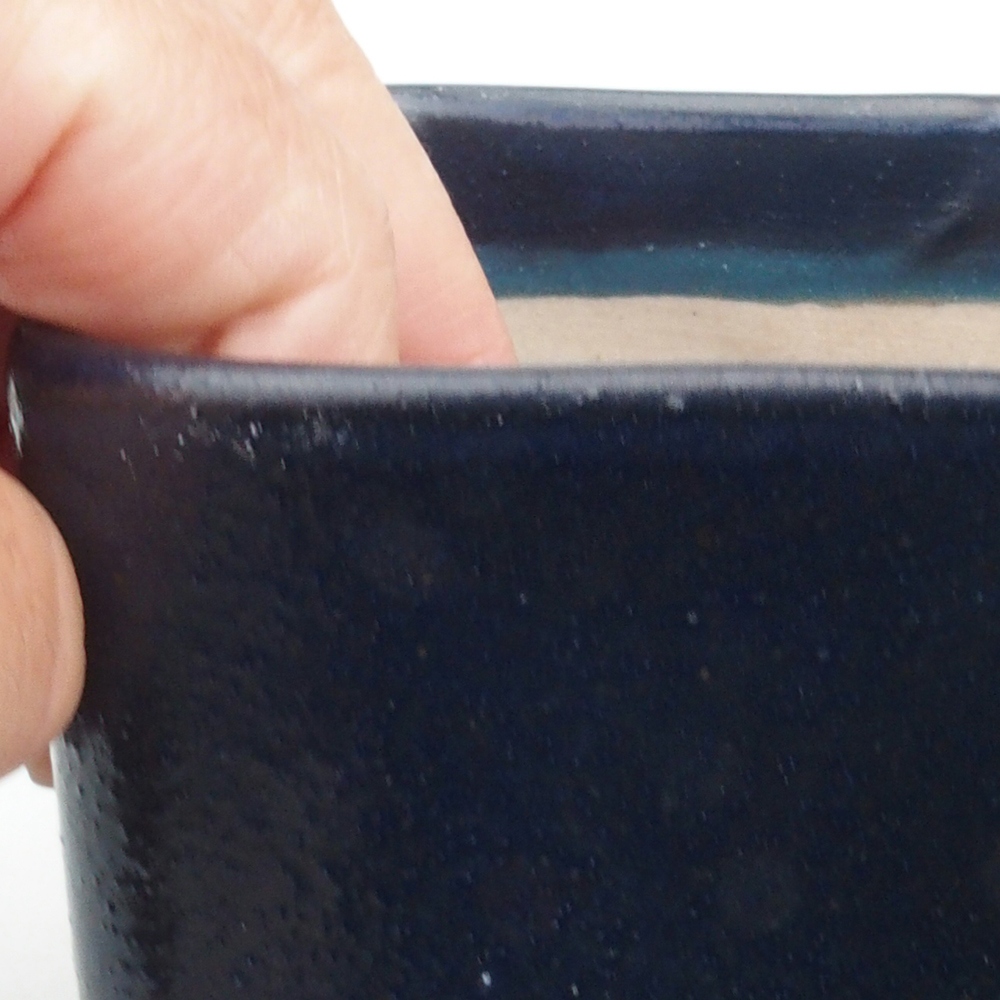 Ceramic bonsai bowl 10 x 10 x 8 cm, color blue
