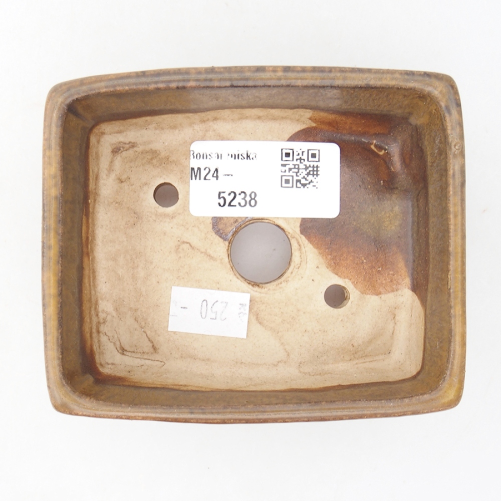 Ceramic bonsai bowl 10 x 8,5 x 4 cm, color brown