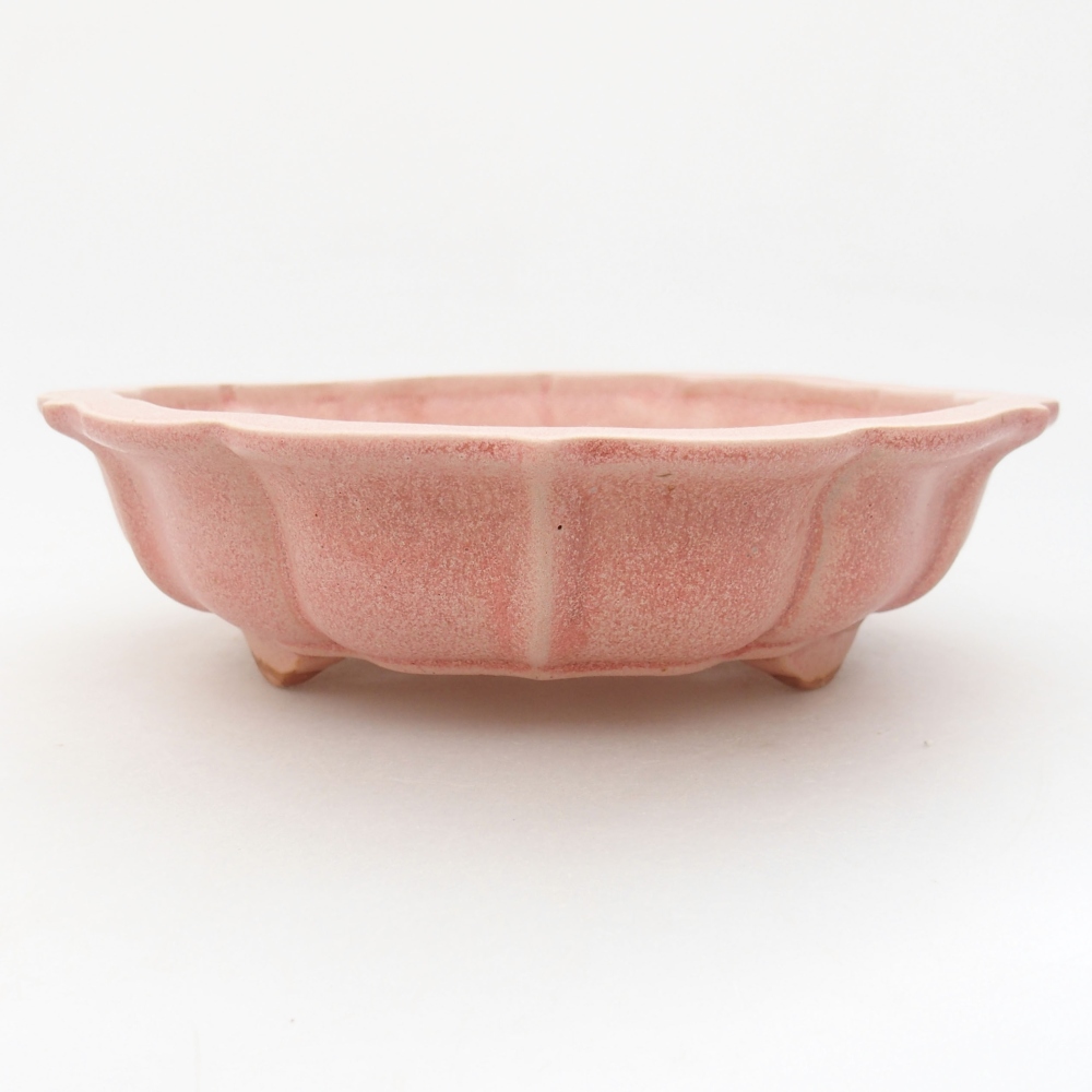 Ceramic bonsai bowl 18 x 18 x 5 cm, color pink