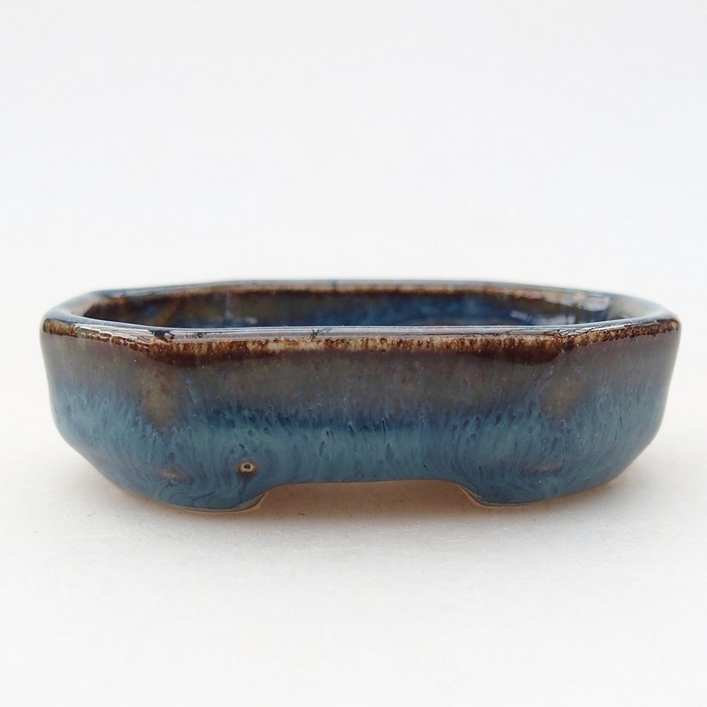Mini bonsai bowl 5,5 x 4 x 1,5 cm, colour blue