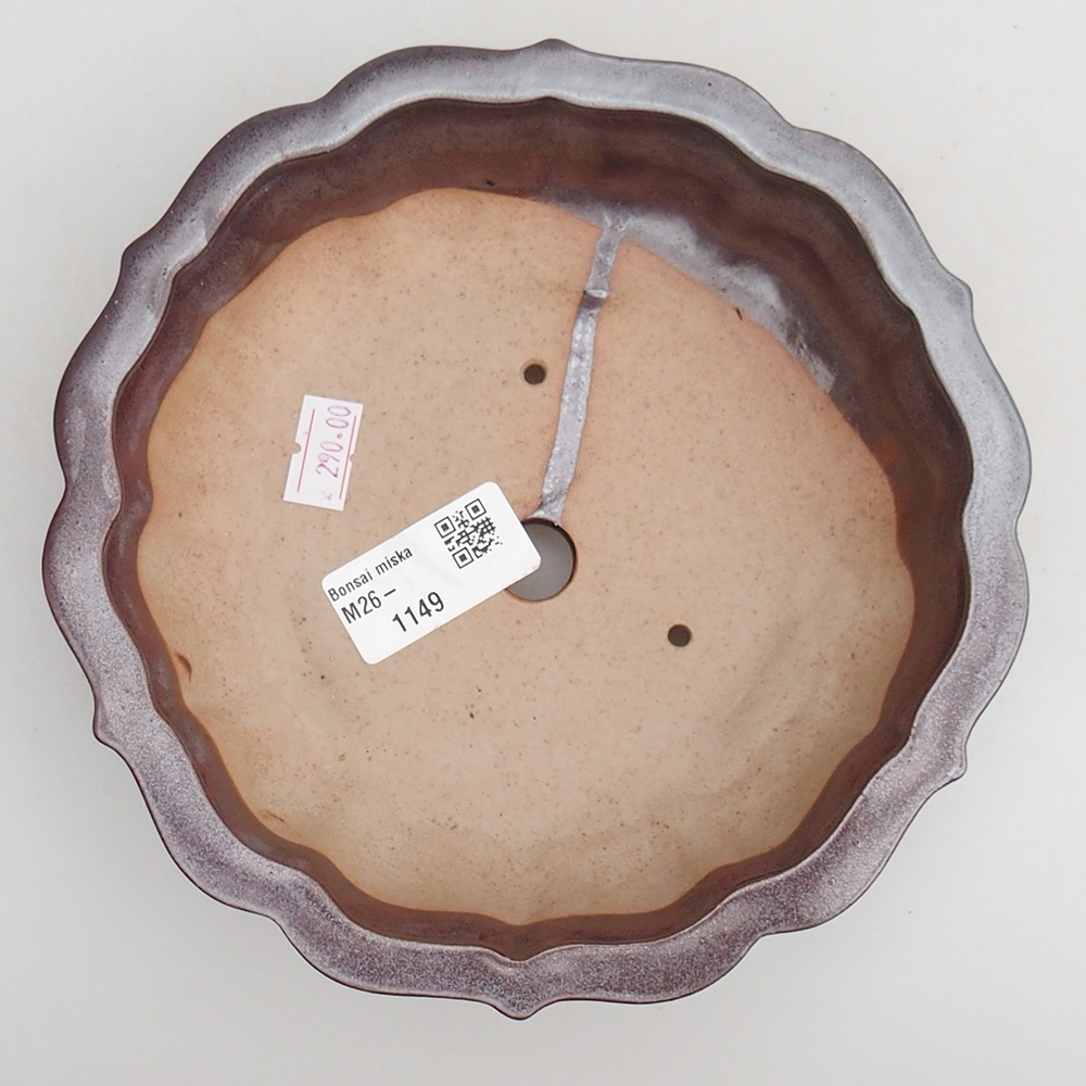 Ceramic bonsai bowl 18 x 18 x 4,5 cm, brown