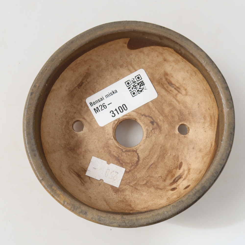 Ceramic bonsai pot, 10.5 x 10.5 x 4 cm, brown