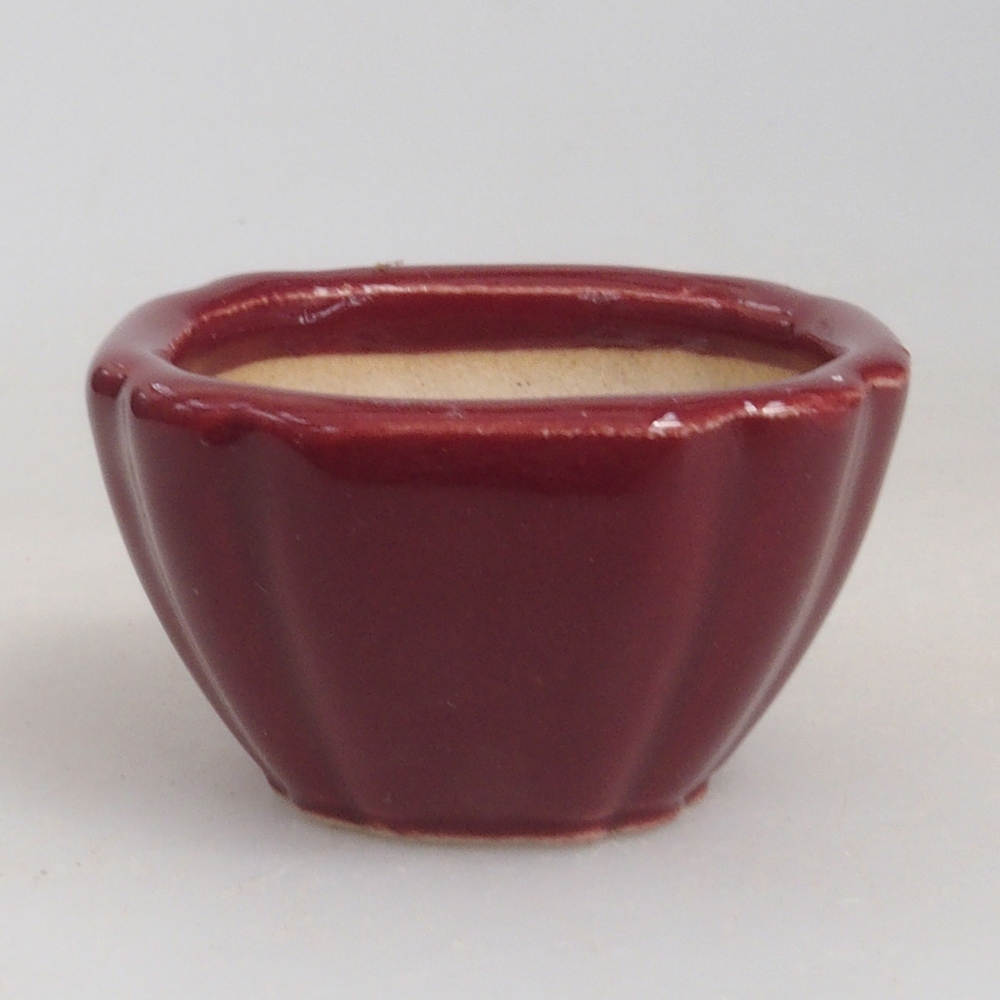 Mini bonsai bowl 4,5 x 4,5 x 2,5 cm, color burgundy