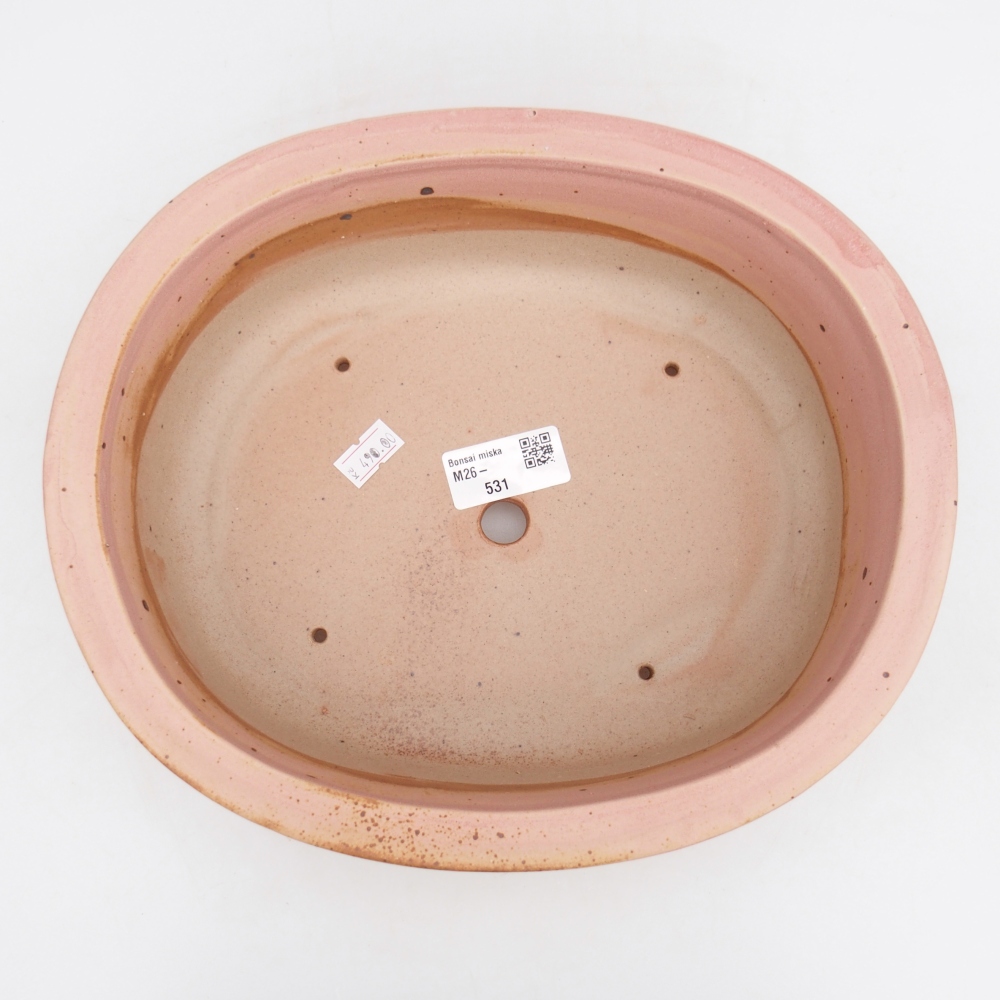 Ceramic bonsai bowl 26 x 22 x 8 cm, pink