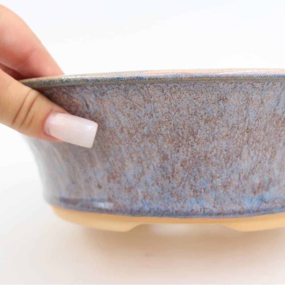 Ceramic bonsai bowl 24,5 x 24,5 x 7 cm, colour blue