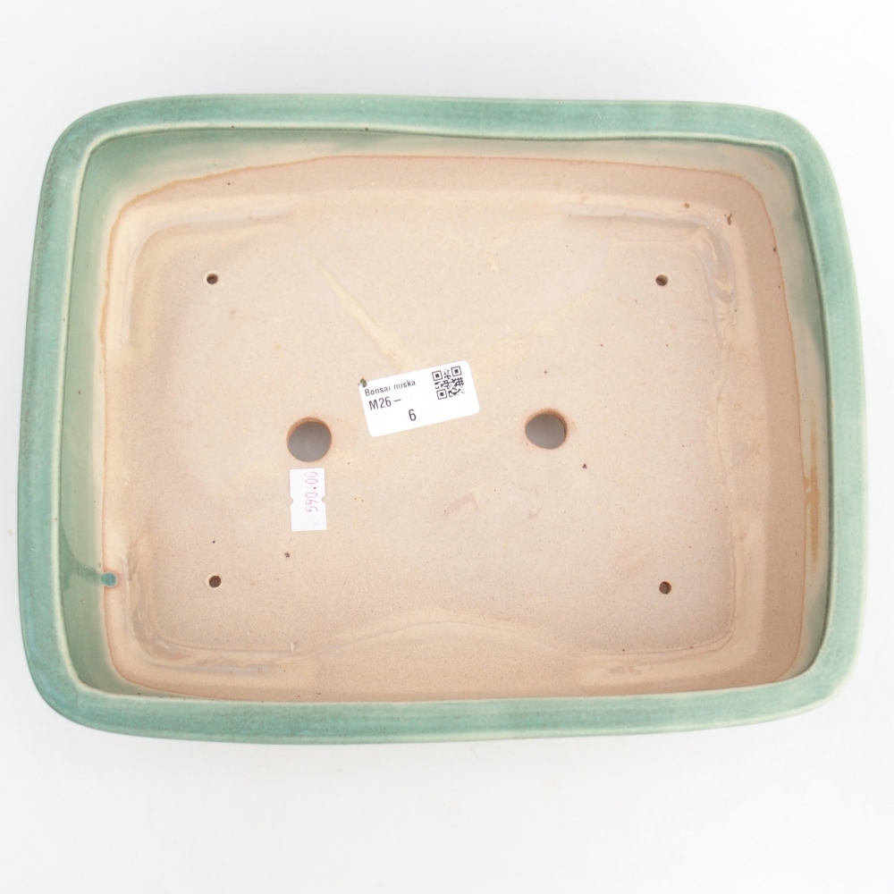 Ceramic bonsai bowl 26,5 x 20,5 x 7 cm, green
