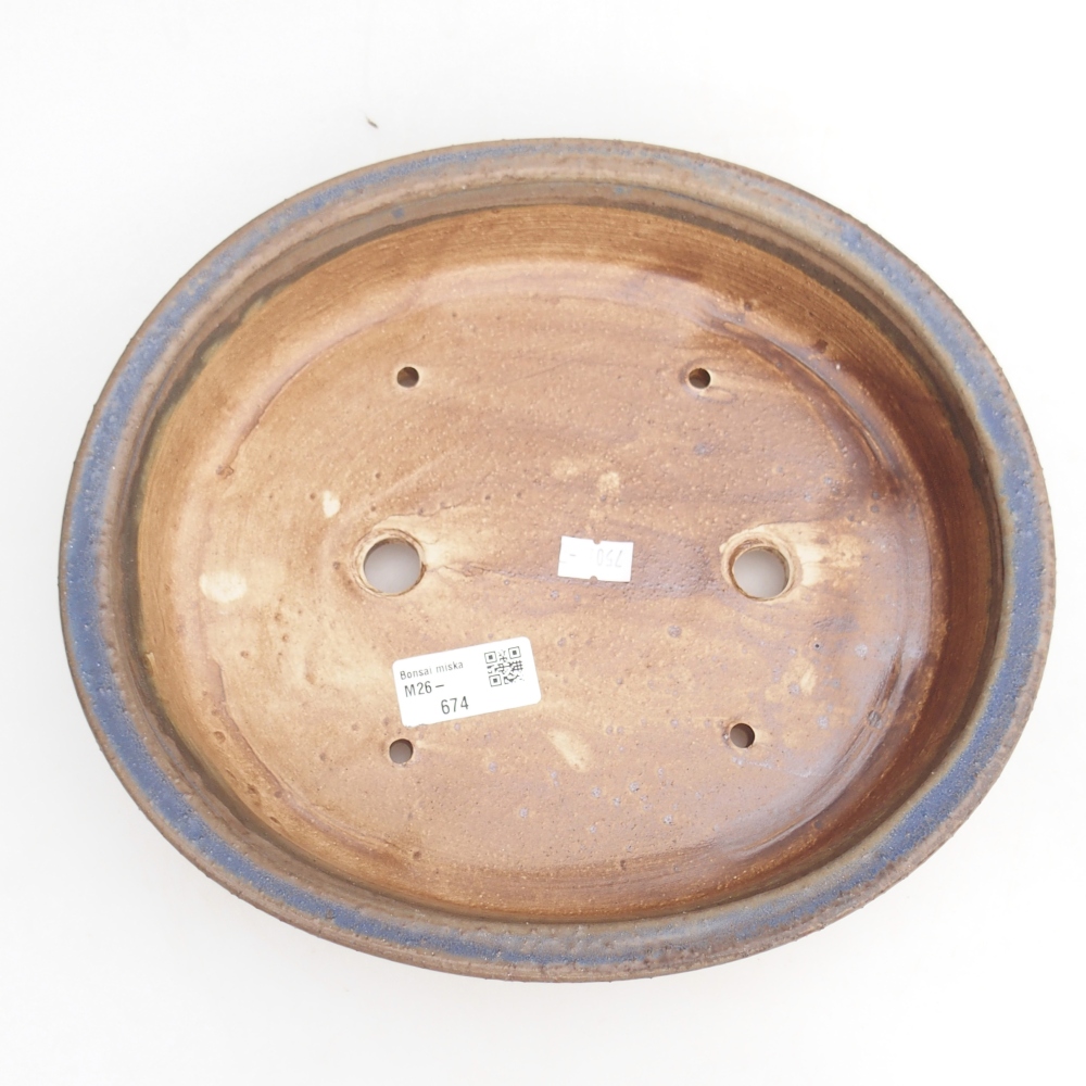 Ceramic bonsai bowl 26,5 x 24 x 5,5 cm, colour blue