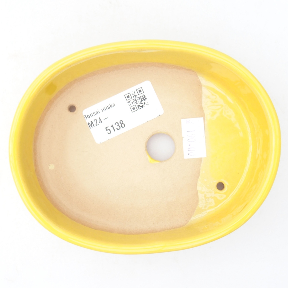 Ceramic bonsai bowl  12,5 x 10 x 3,5 cm, color yellow