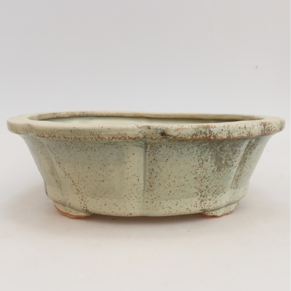 Ceramic bonsai bowl 26 x 26 x 8 cm, green
