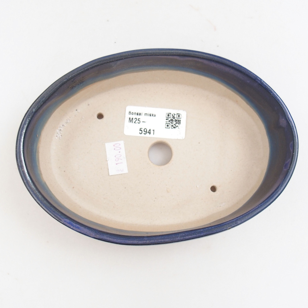 Ceramic bonsai bowl 16,5 x 11,5 x 4 cm, color blue