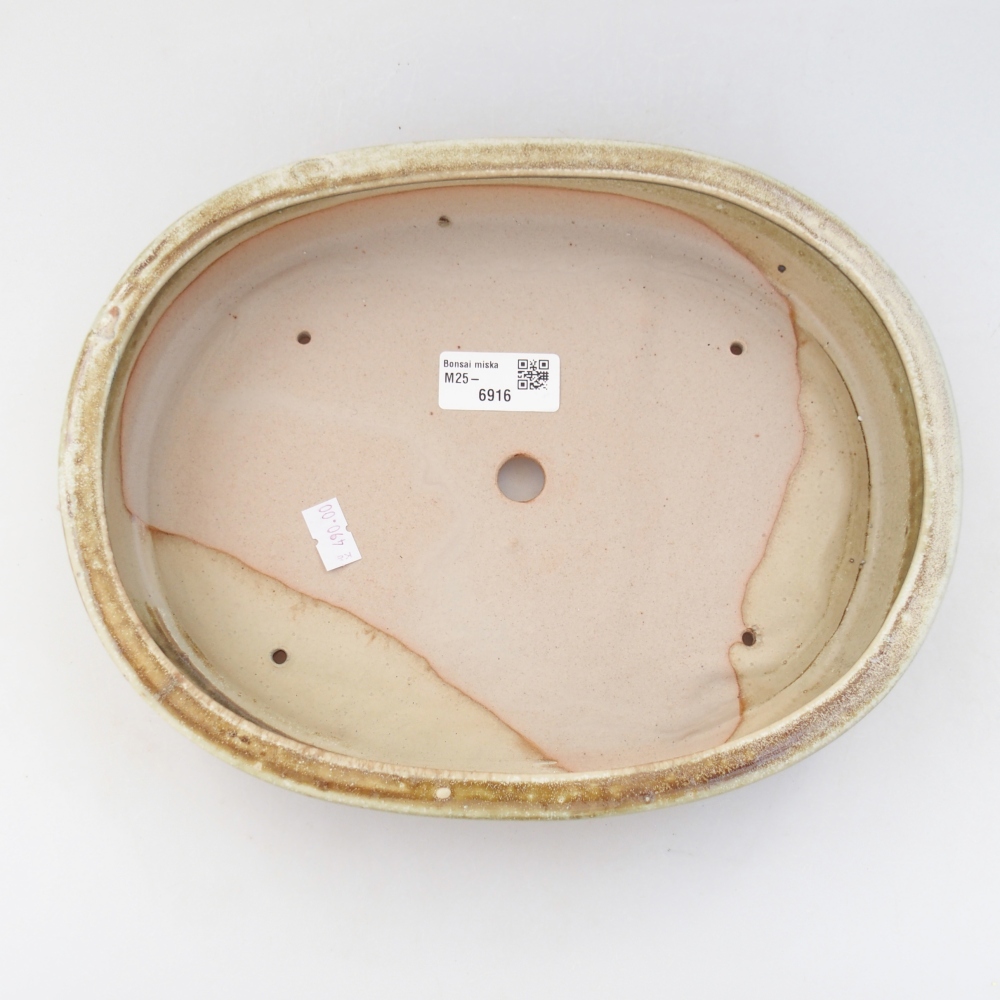 Ceramic bonsai bowl 27 x 21 x 5 cm, green