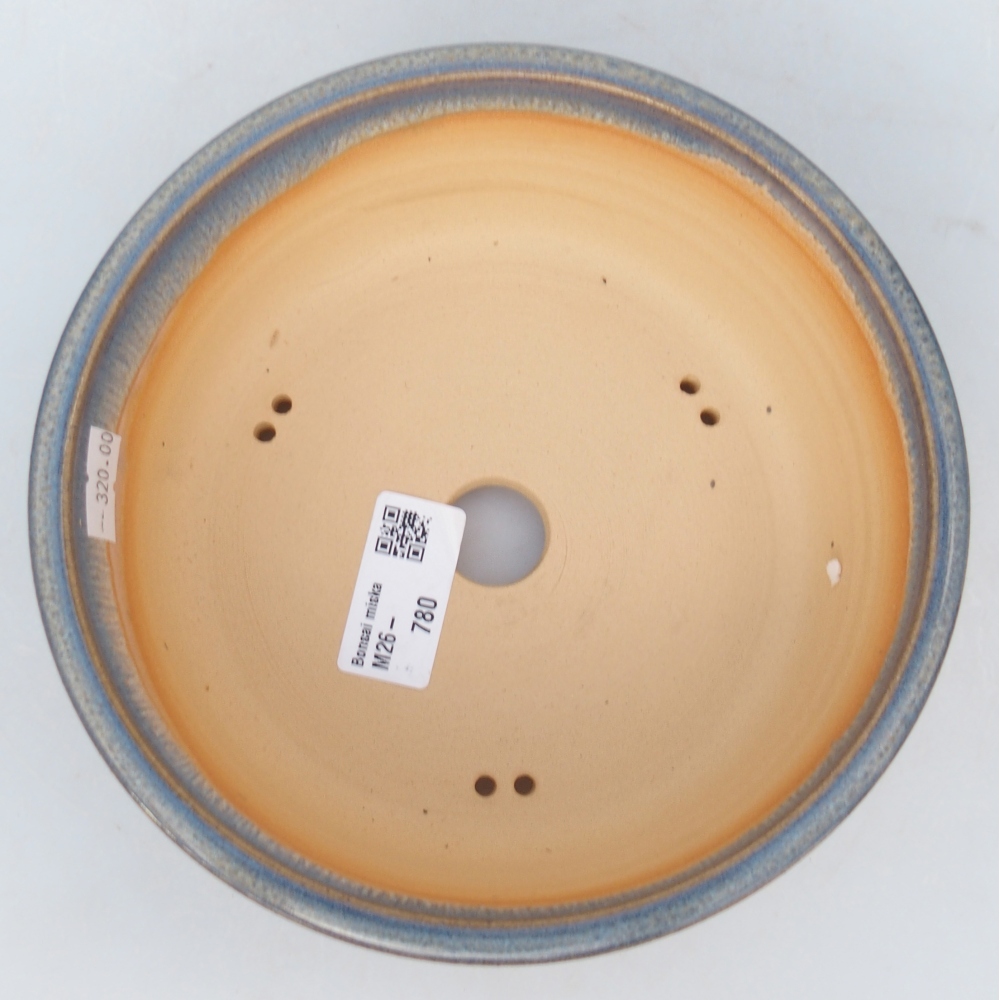 Ceramic bonsai bowl 17,5 x 17,5 x 6 cm, colour blue