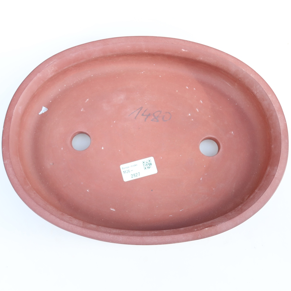 Ceramic Bowl  31 x 23.5 x 5.5 cm, brick red