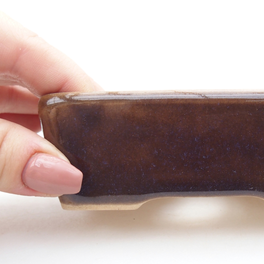 Ceramic bonsai bowl 10 x 7 x 3,5 cm, brown