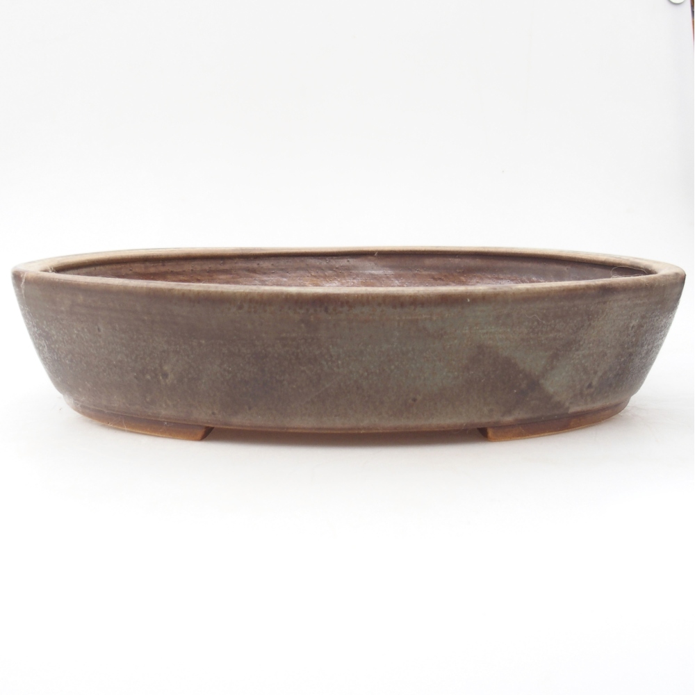 Ceramic bonsai bowl 32 x 28 x 6 cm, brown