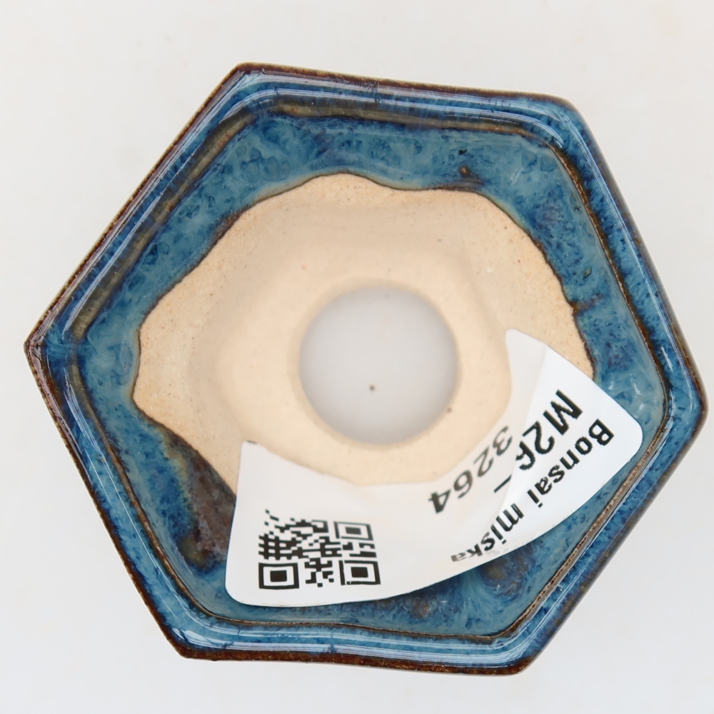 Ceramic bonsai pot, 5.5 x 5 x 3 cm, blue