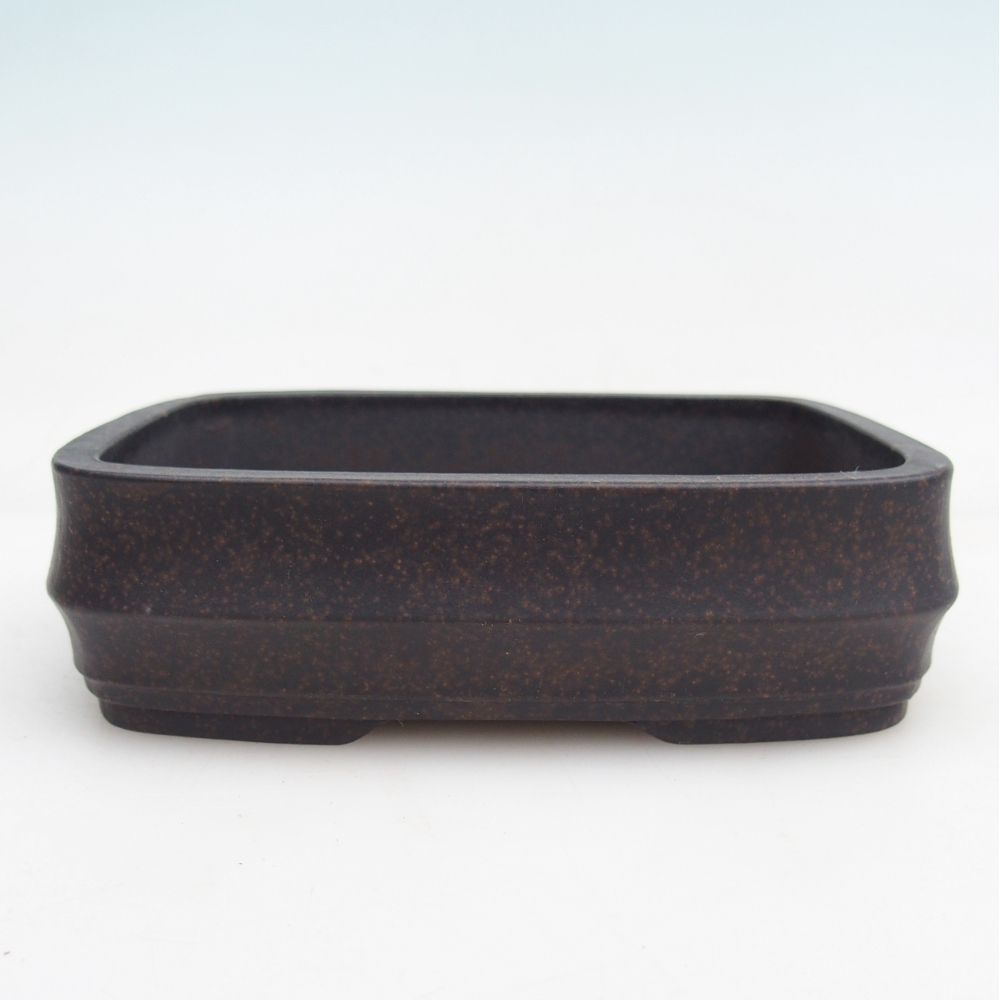 Ceramic bonsai bowl 14,5 x 10,5 x 4 cm, brownish ochre