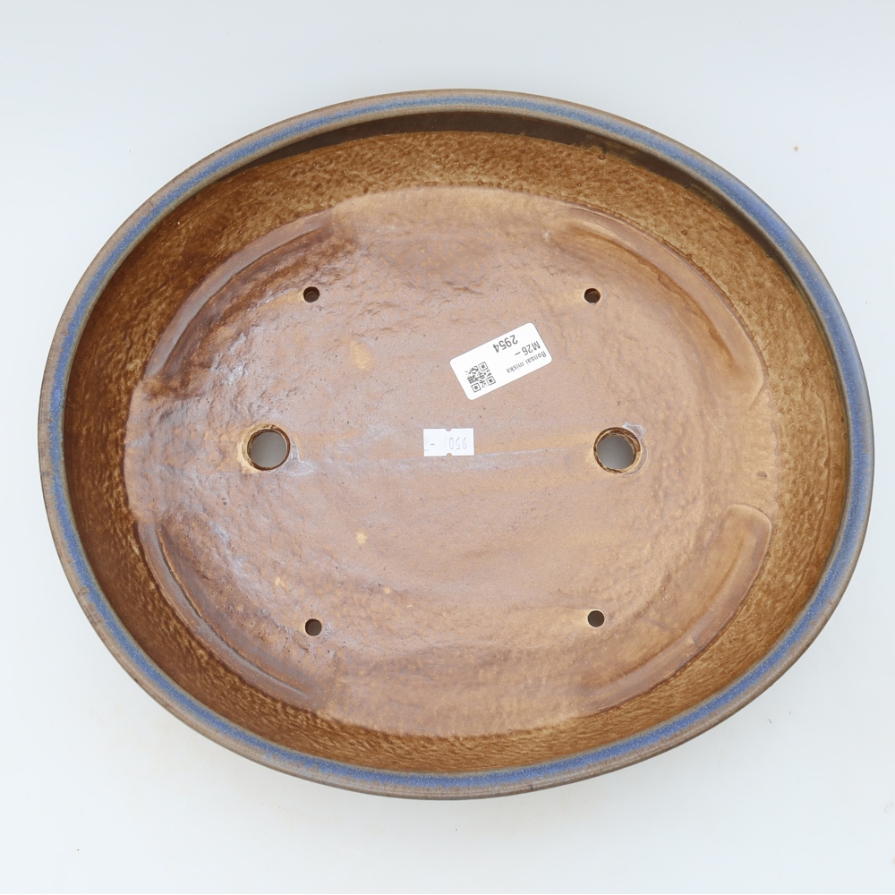 Ceramic bonsai pot, 32 x 28 x 6.5 cm, blue