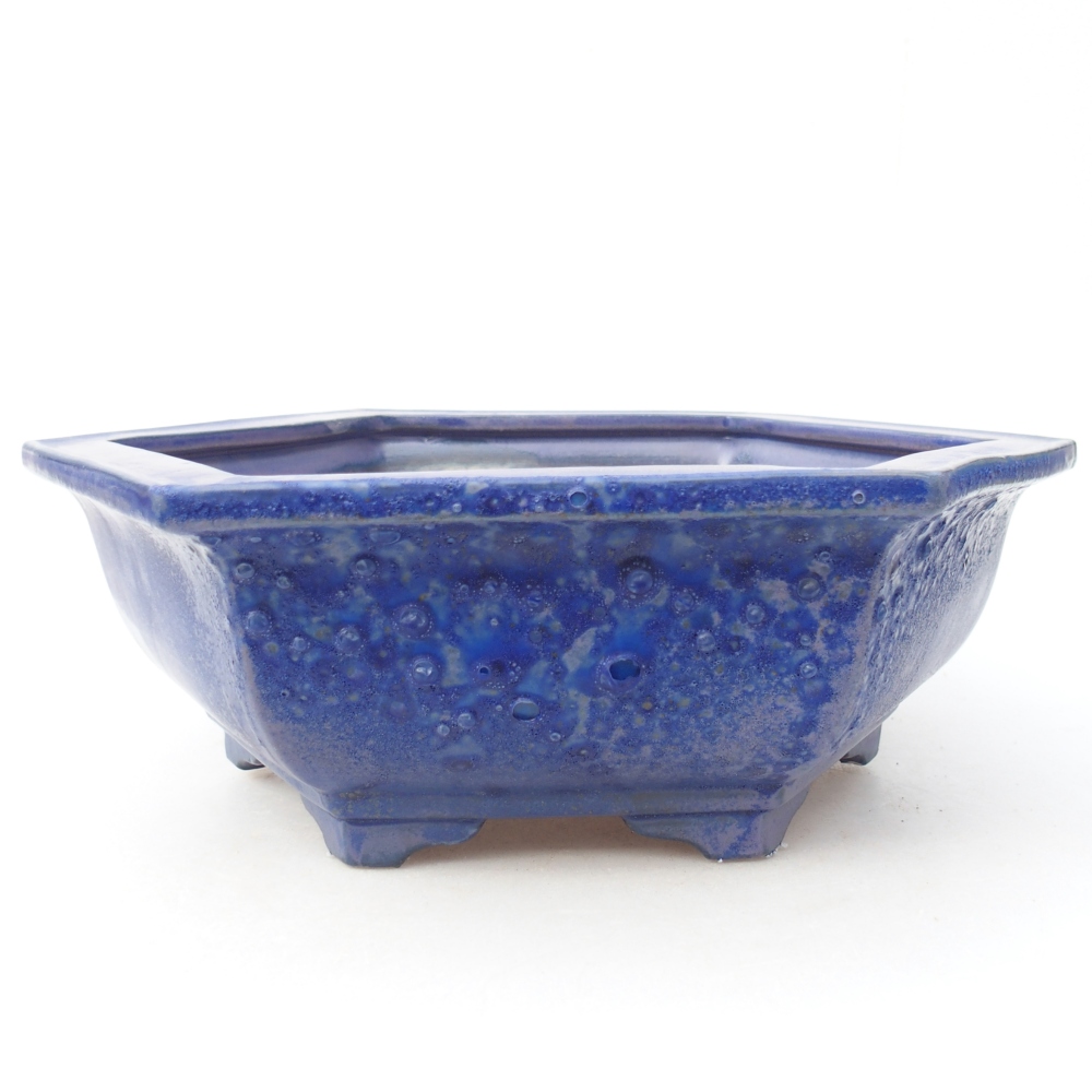 Ceramic bonsai bowl 28 x 24,5 x 9 cm, colour blue