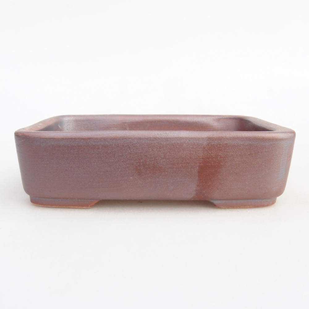 Ceramic bonsai bowl 12,5 x 9,5 x 3,5 cm, metal colour