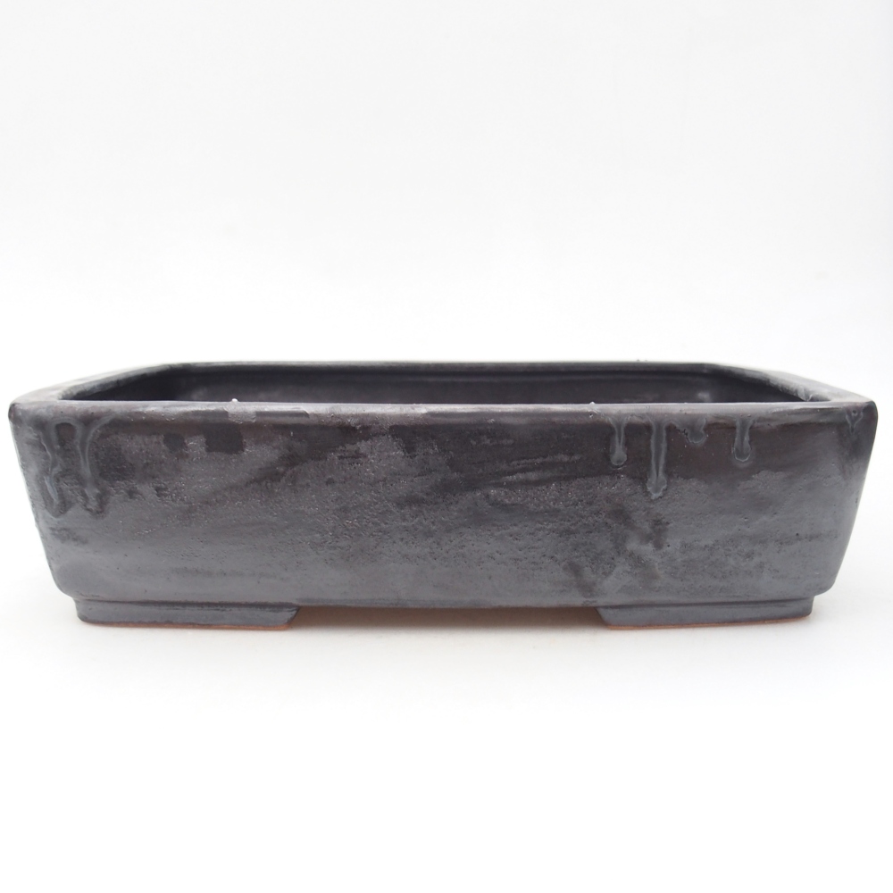 Ceramic bonsai bowl 26,5 x 20 x 6,5 cm, black