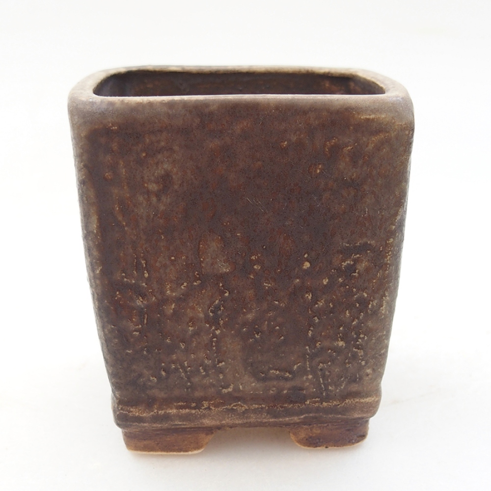 Ceramic bonsai bowl 6,5 x 6,5 x 7 cm, color brown