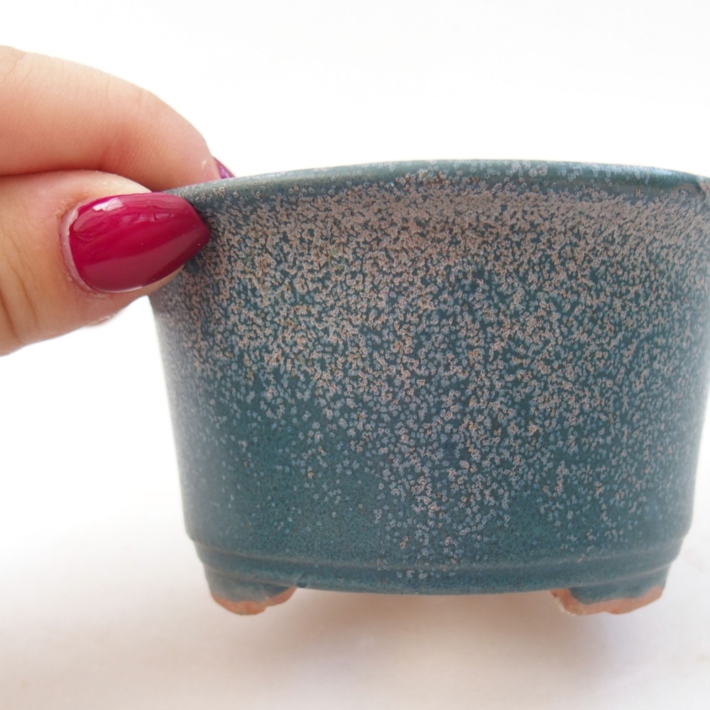 Ceramic bonsai bowl 9 x 9 x 5 cm, color blue