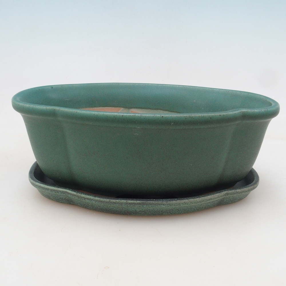 Bonsai bowl + saucer H75 - green