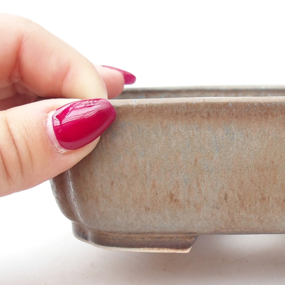 Ceramic bonsai bowl 13,5 x 12 x 4 cm, color blue