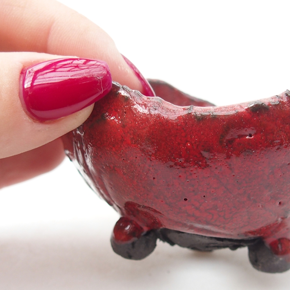 Ceramic shell 7,5 x 7 x 5 cm, color red