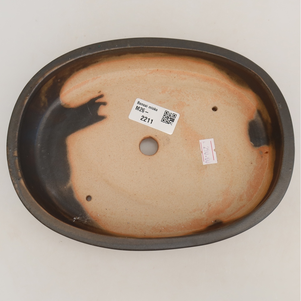 Ceramic bonsai pot, 22 x 17 x 4 cm, gray