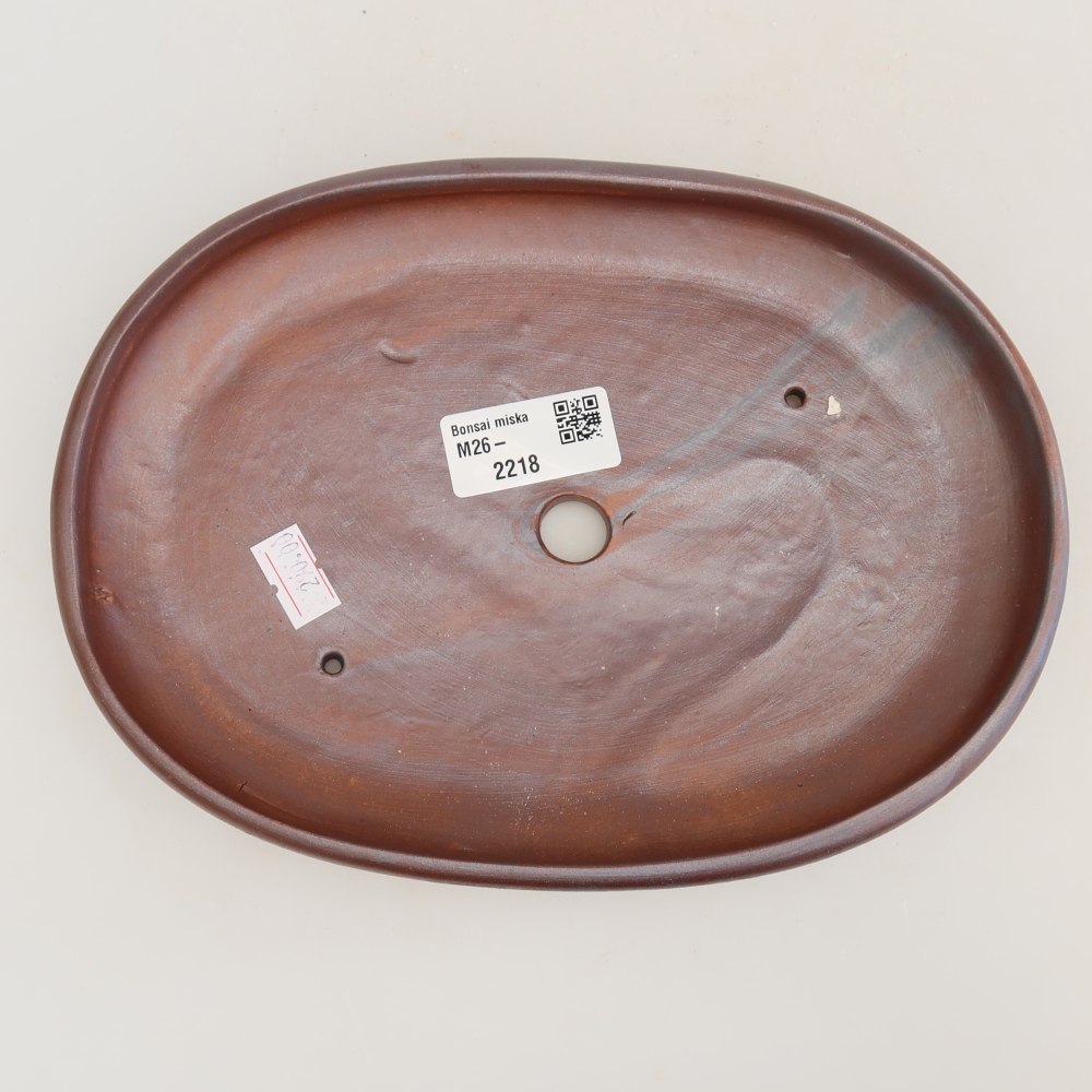 Ceramic bonsai bowl 22,5 x 16,5 x 3 cm, metal colour