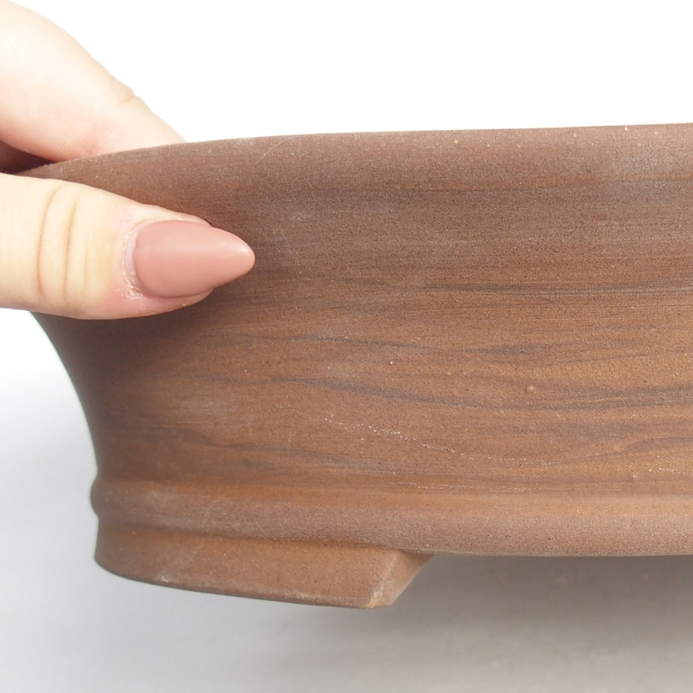 Ceramic bonsai bowl 32 x 29 x 7 cm, brown