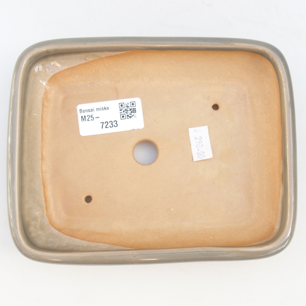Ceramic bonsai bowl 16,5 x 13,5 x 3,5 cm, grey