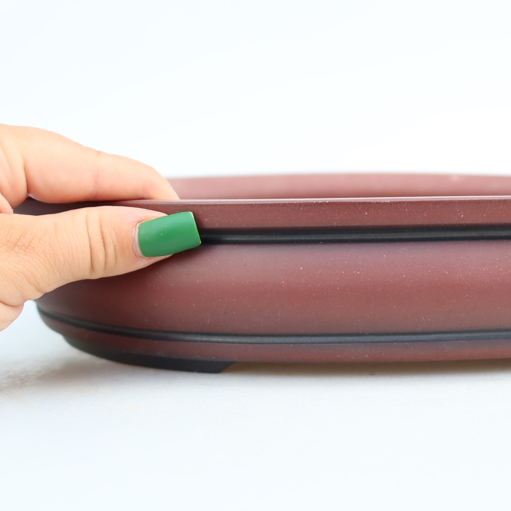 Ceramic Bowl  31 x 23.5 x 5.5 cm, brick red