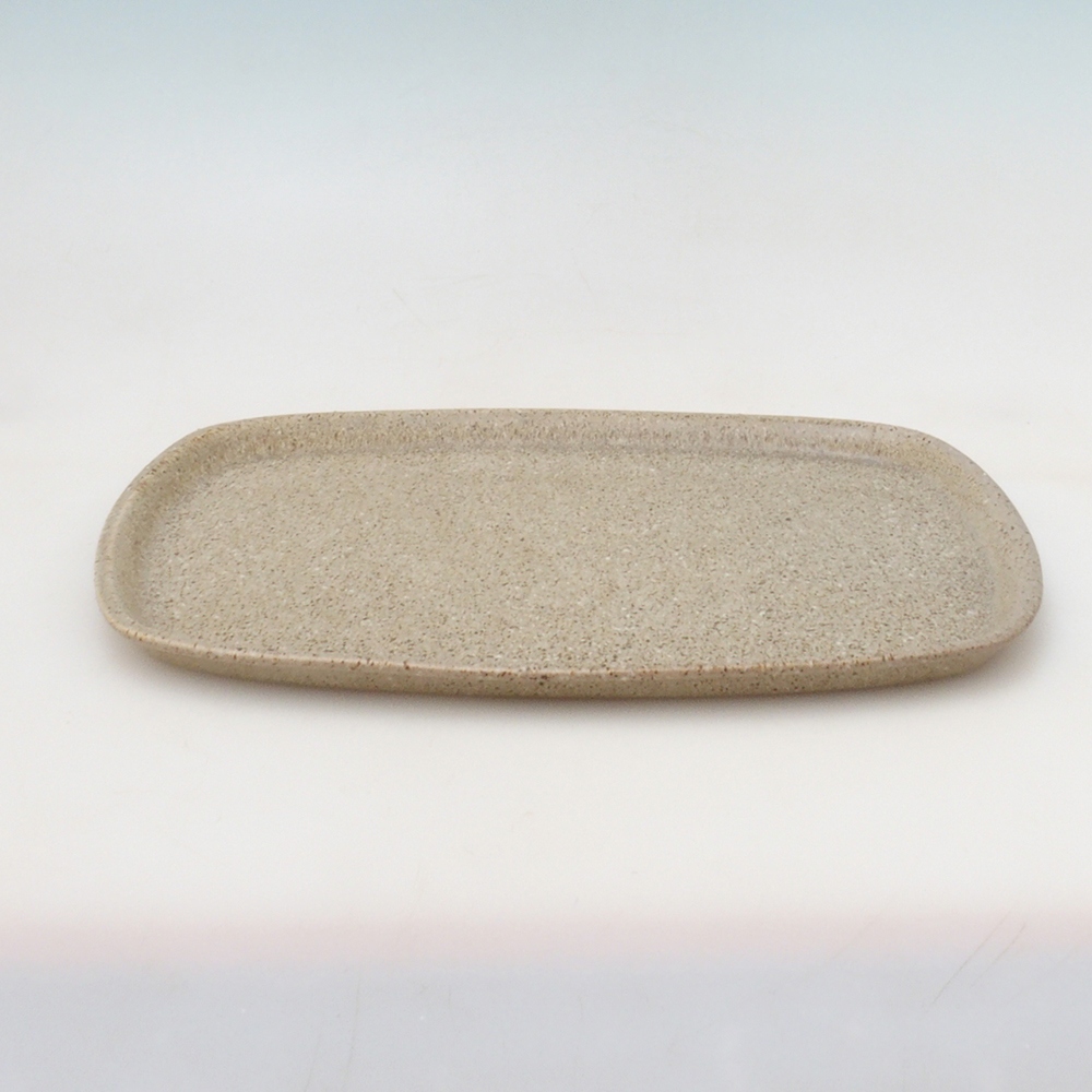 Ceramic saucer H10 - 34 x 23.5 x 1.5 cm - beige