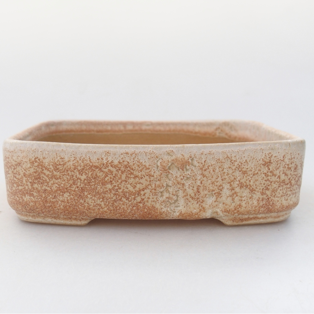 Ceramic bonsai bowl 13 x 9,5 x 3,5 cm, colour beige