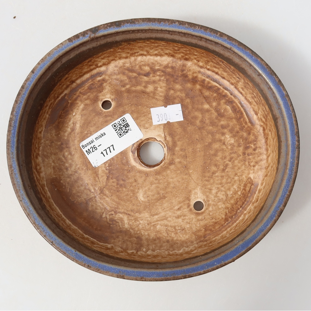 Ceramic bonsai pot, 18 x 16.5 x 4.5 cm, blue