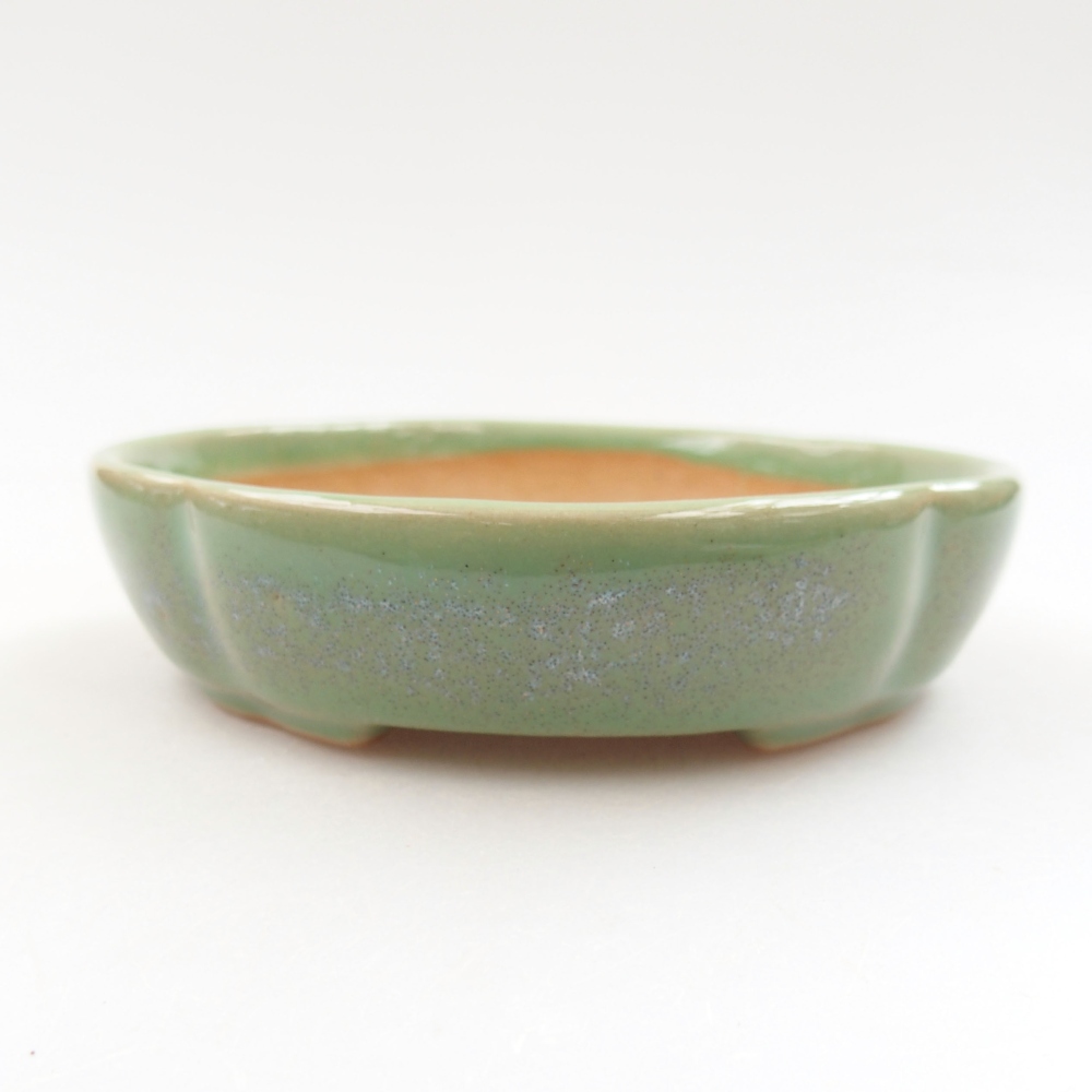 Ceramic bonsai bowl 11 x 11 x 3 cm, color green