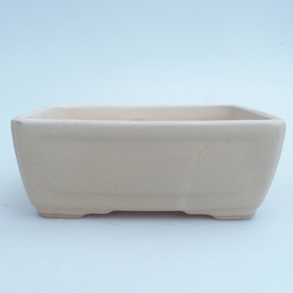 Ceramic bonsai bowl 13 x 10 x 5 cm, colour beige