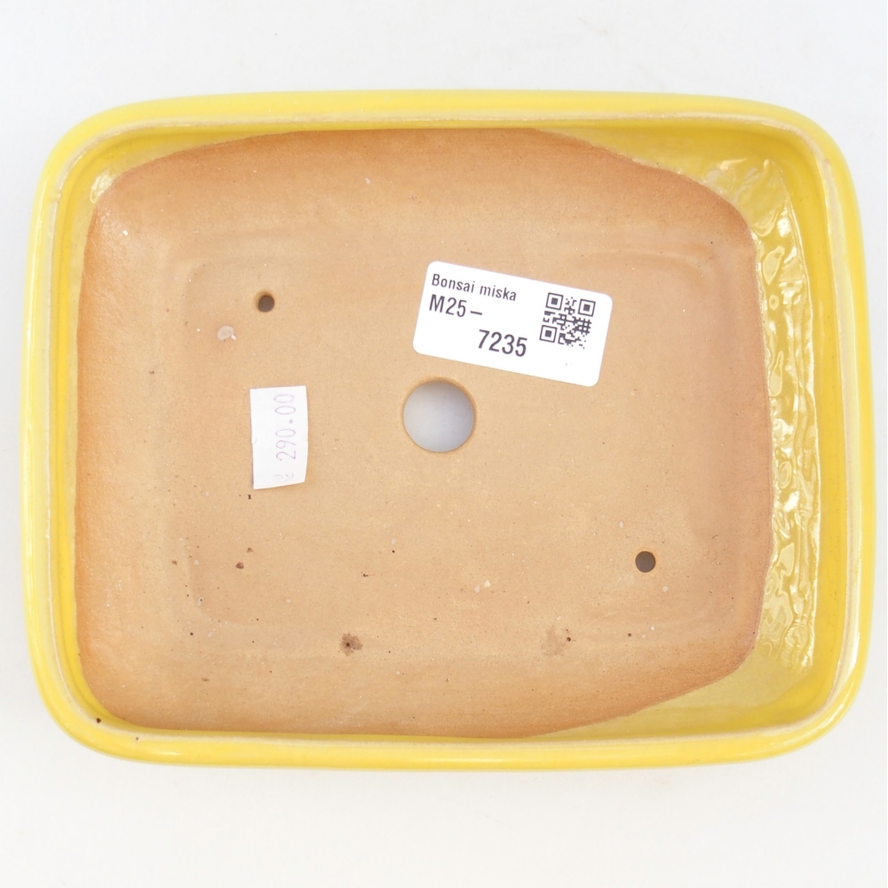 Ceramic bonsai bowl 16,5 x 13,5 x 3,5 cm, yellow